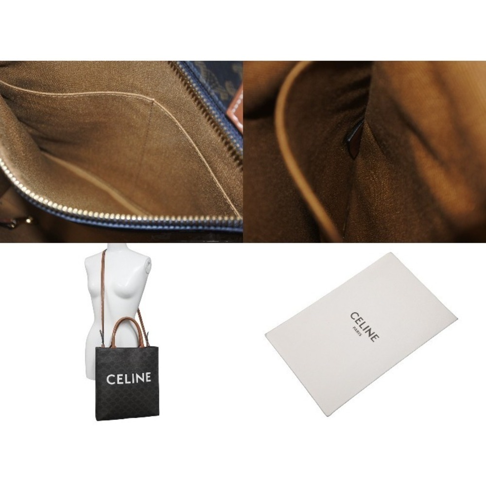 Celine Cabas Triomphe Canvas Vertical Tote Bag - Picture 8 of 8